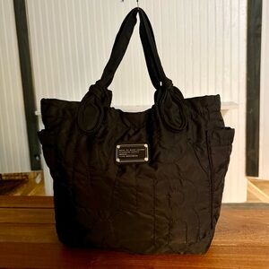 Marc Jacob’s Black Reversible Quilted Nylon Puffy Tote Bag Purse